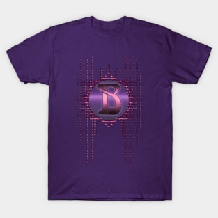 Vintage Artdeco Letter B Purple Burlesque Monogram T-Shirt